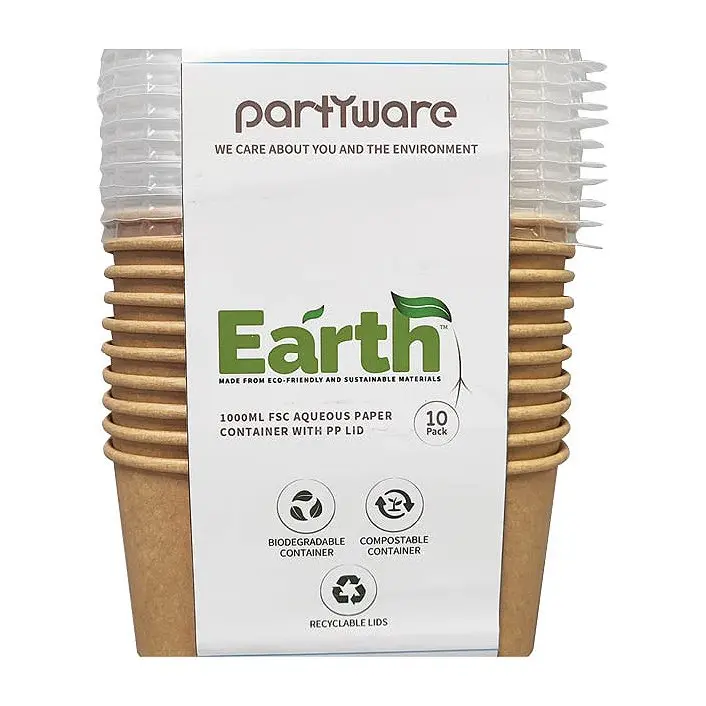 [AWRR1000] 1000ml Rectangular Aqueous Disposable Container w/PP Lid Pk10