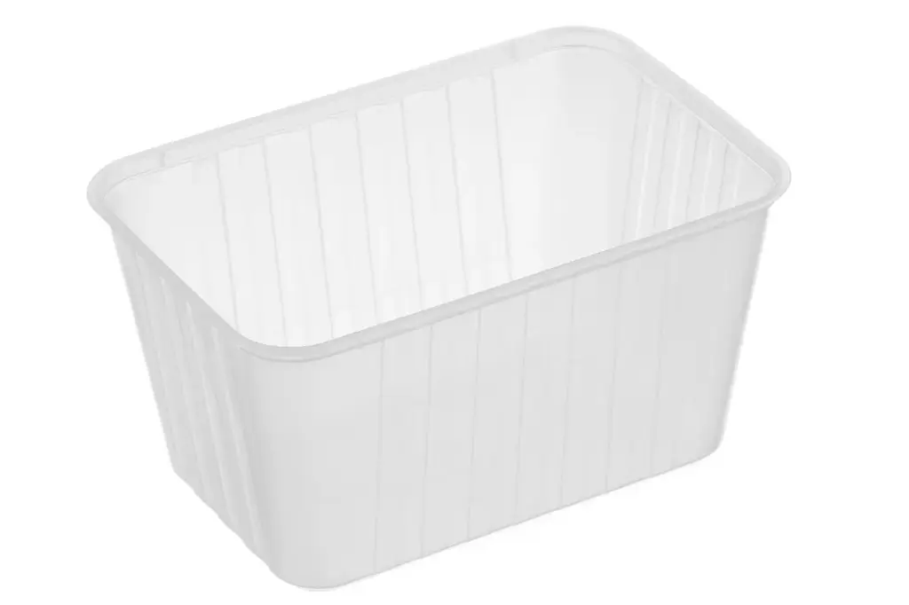 [REB1500] 1500ml Ribbed Rectangular Container Natural