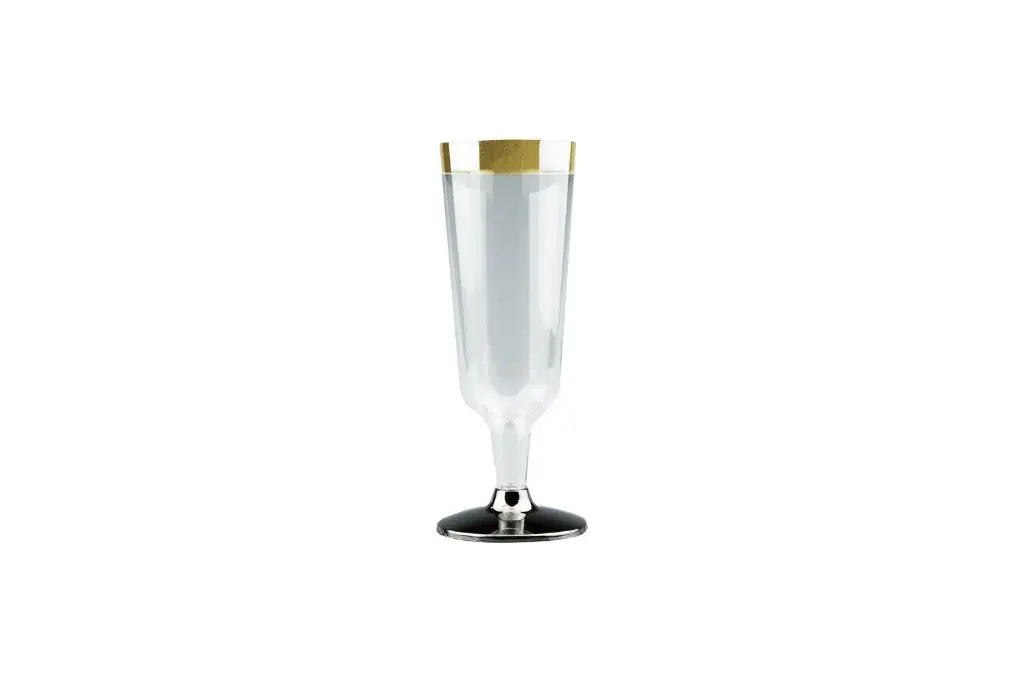 [PRGCHAMPAGNE] 150ml Champagne Glass With Gold Rim Pk6
