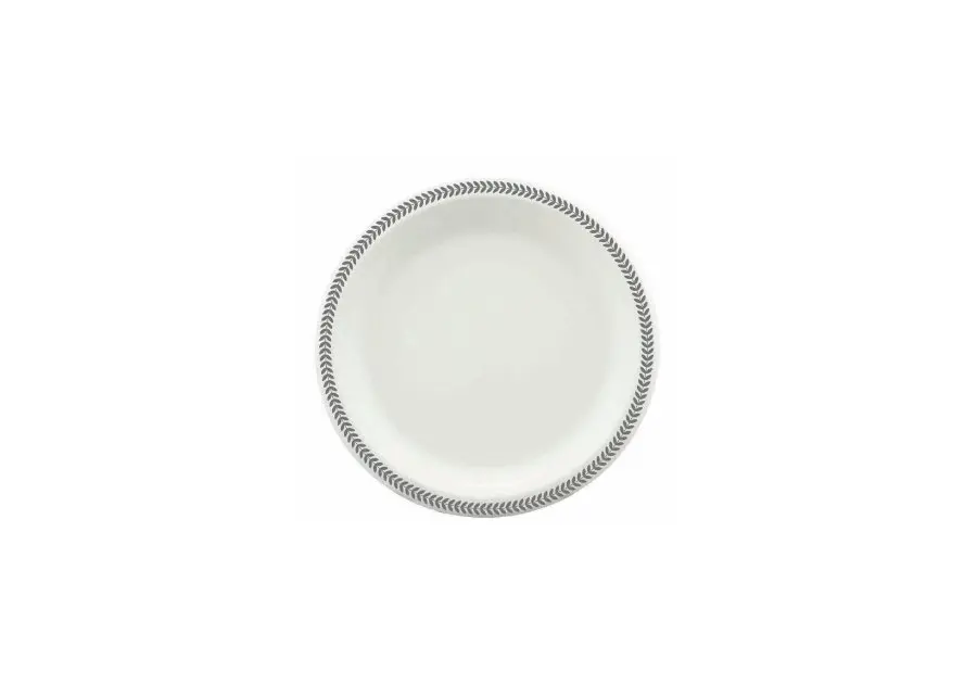 180mm Earth Sugar Cane Plate printed Rim Silver Pk10