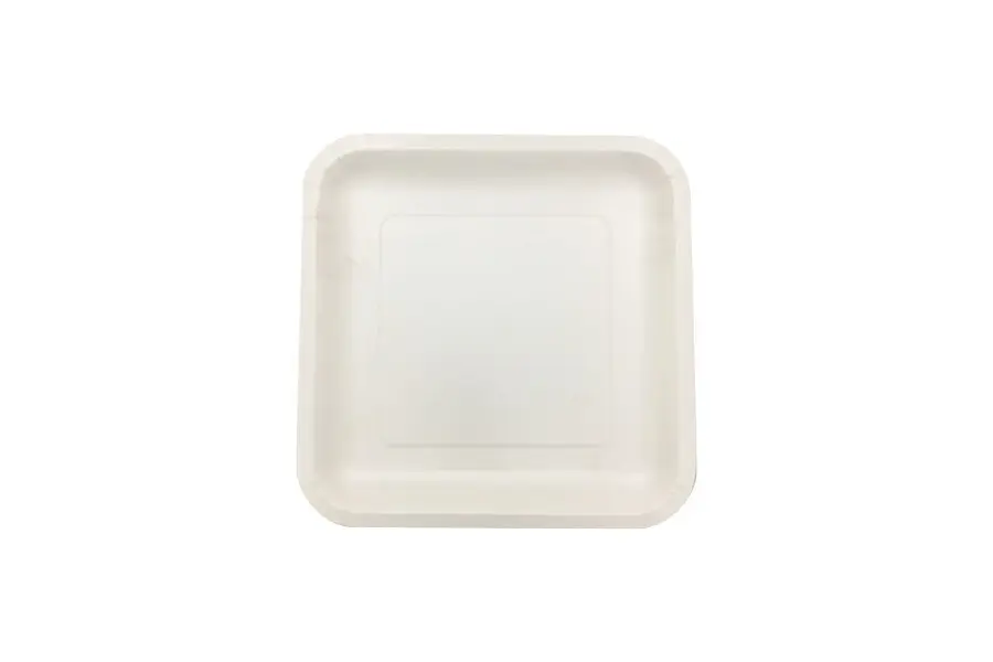 180mm FSC Square White Paper Plate Pk15