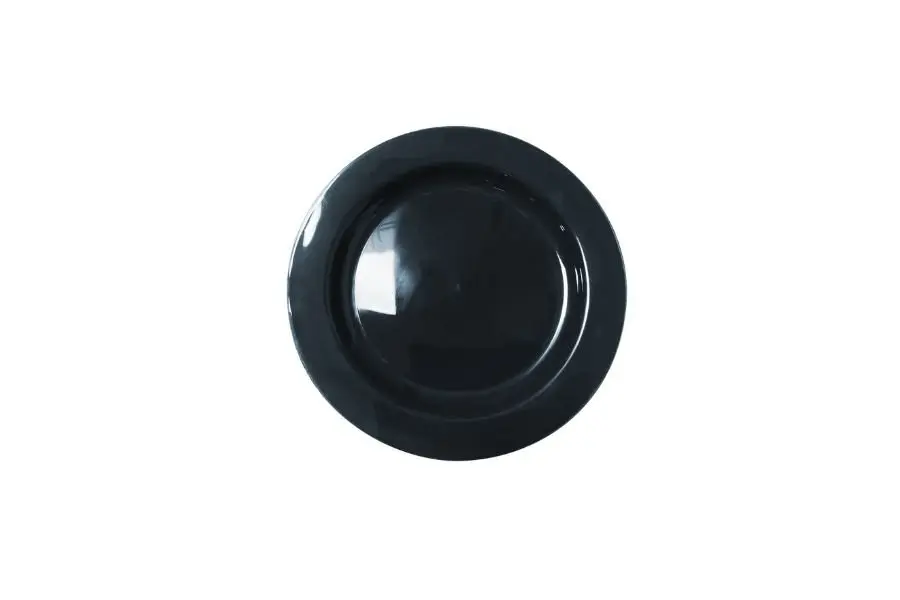 180mm Reusable Snack Plate Black Pk10