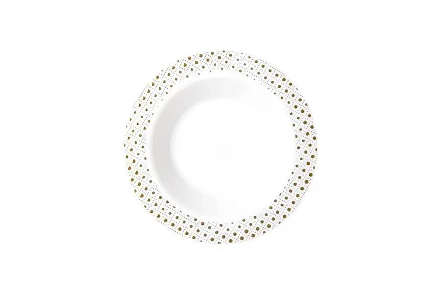 [DTG7B6] 190mm Heavy Duty Bowl With Gold Dot Rim Pk6
