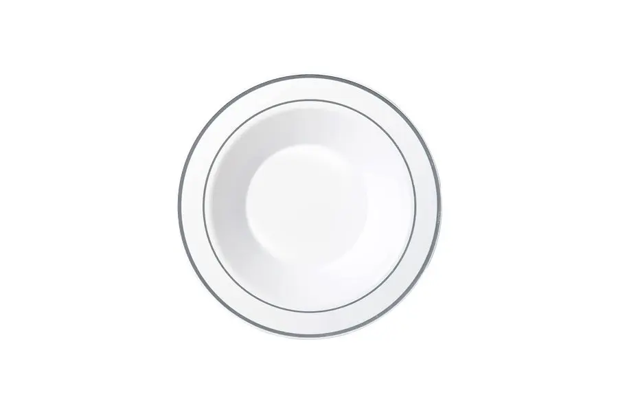 190mm Heavy Duty Bowl With Silver Lining Pk6