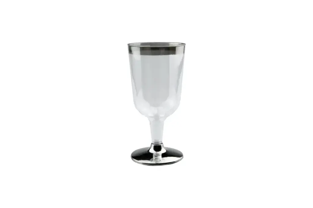 200ml Wine Glass With Silver Rim Pk15