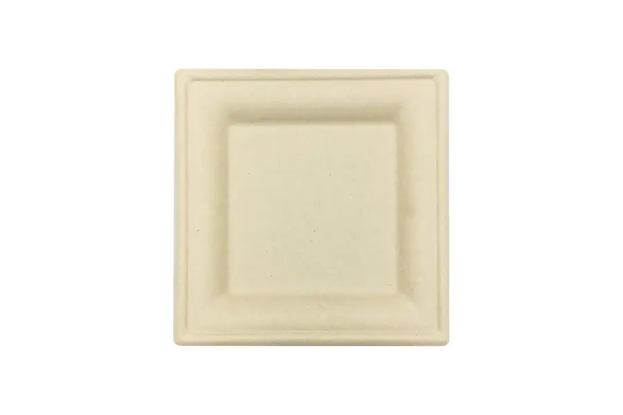 200mm Wheat Straw Square Dinner Plate Pk10