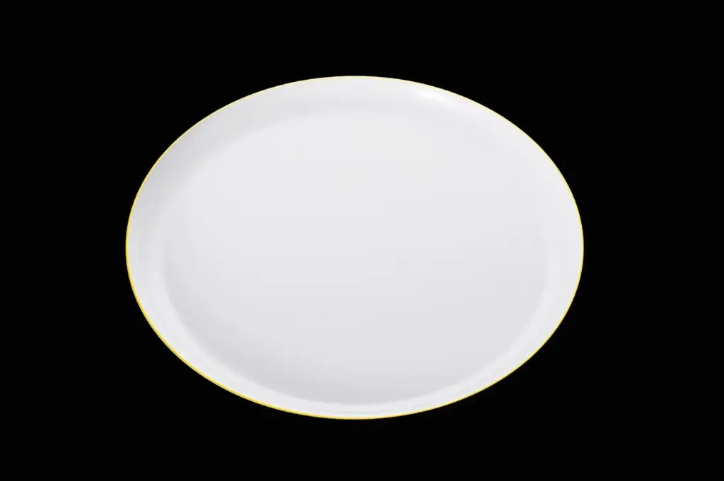 [PRGE910] 210mm Heavy Duty White Plate with Gold Rim Pk10