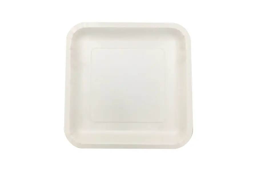 230mm FSC Square White Paper Plate Pk15