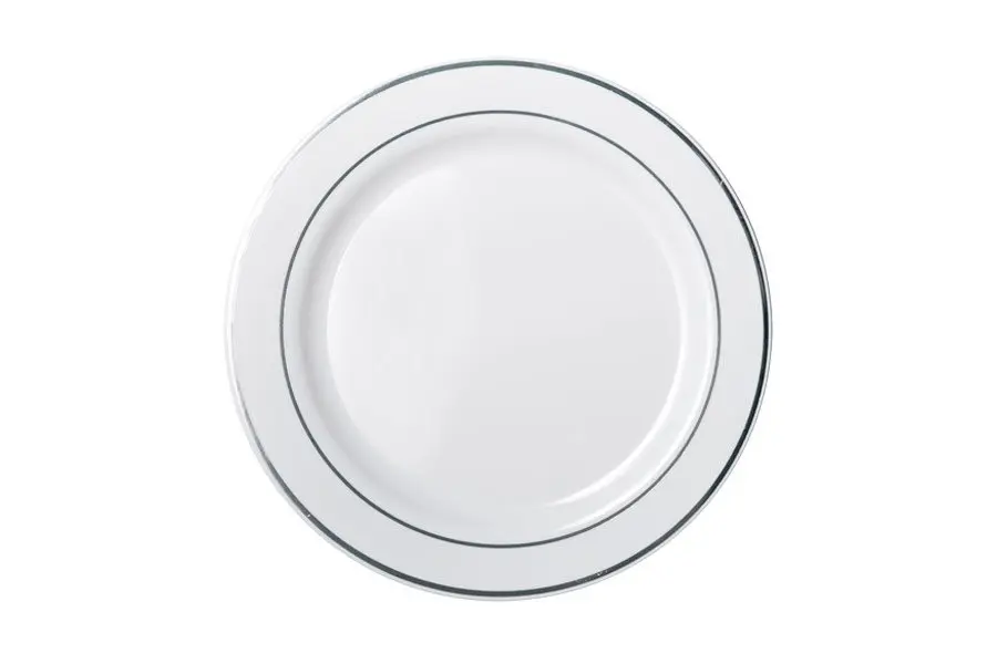 260mm Heavy Duty Dinner Plate With Silver Lining Pk6