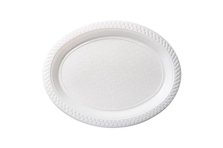 315x255mm Reusable Oval Plate White Pk25