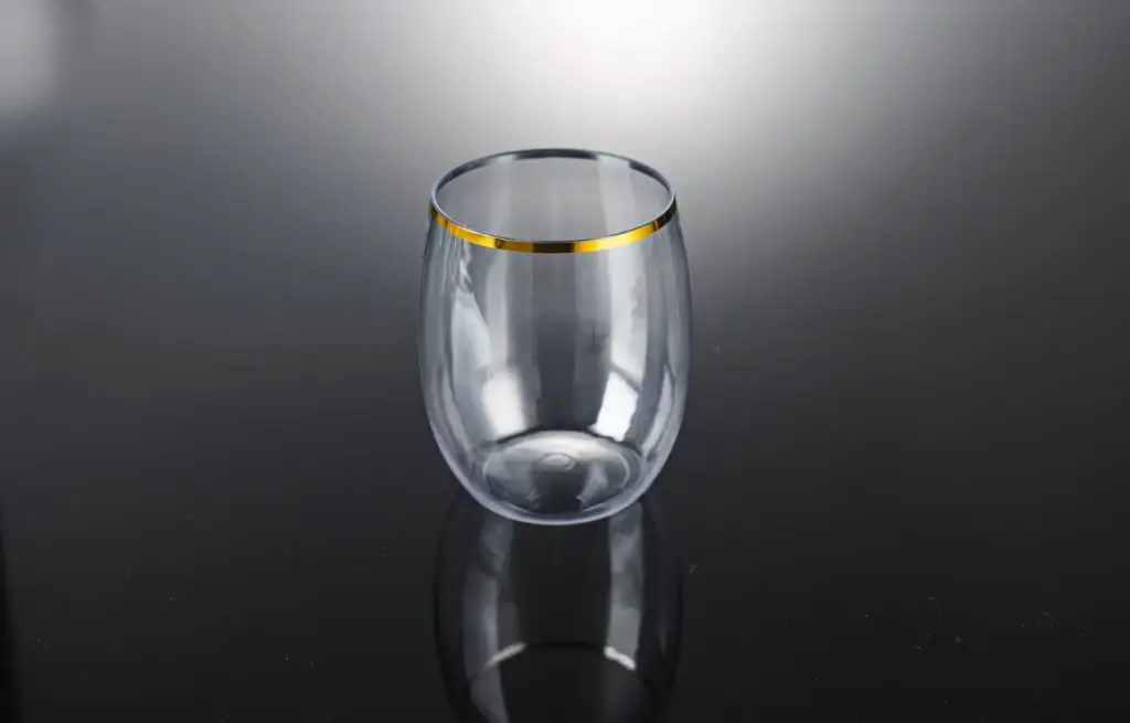 350ml Stemless Wine Glass Gold Pk4