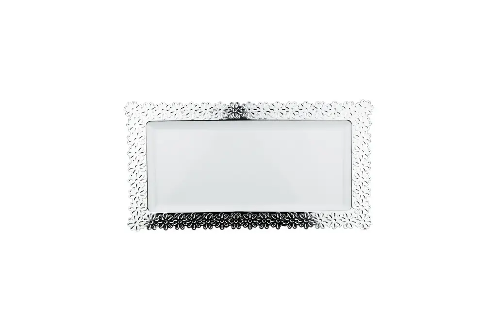 [FL001] 360mm x 157mm Heavy Duty Serving Platter With Silver Rim Pk2