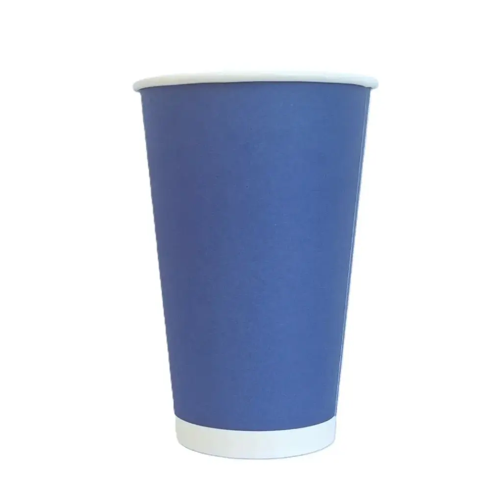 [BIPLA1612B] 450mL FSC PLA Blue Paper Cup Pk12