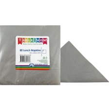 Metallic Silver Lunch Napkin 33X33cm 2ply P50