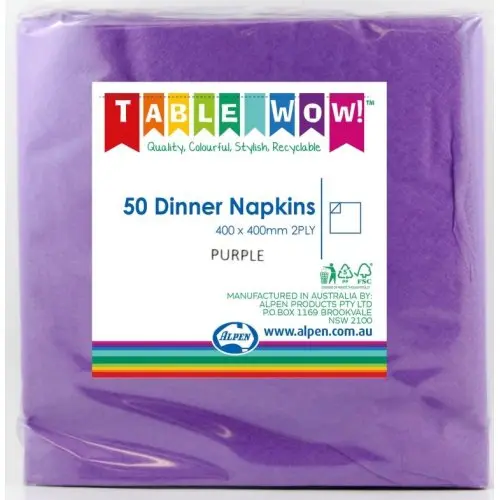 [380246] Purple Dinner Napkin 40X40cm 2Ply P50
