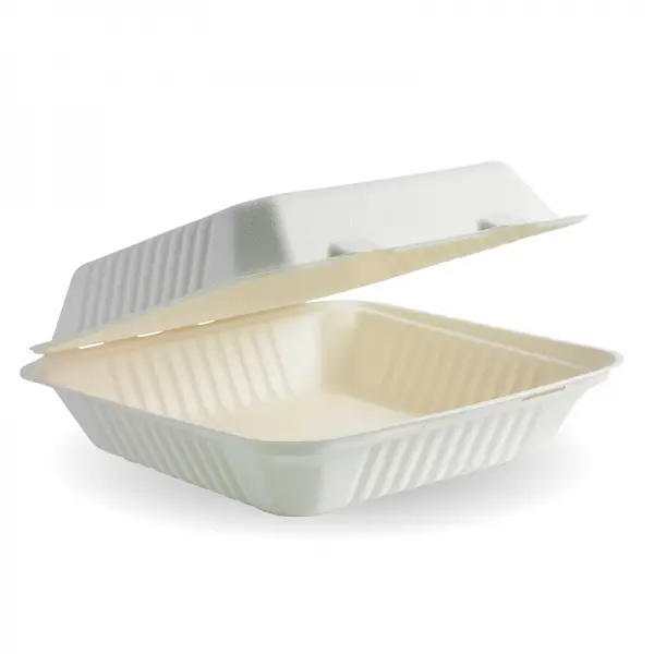 200 SUGARCANE CLAMSHELL 9*9*3  1 COMPARTMENT