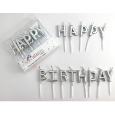 CANDLE HBDAY METALLIC SILVER