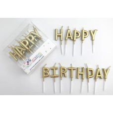 CANDLE HBDAY METALLIC GOLD