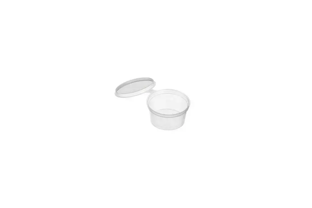 28cc Round Hinged Container Natural