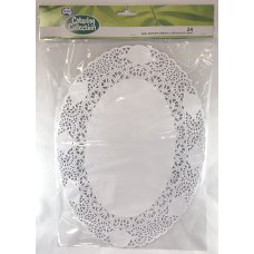 White 10.25in x 14in (260 x 355mm) Oval Doyley P24