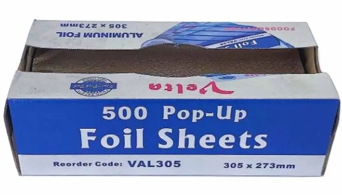 Velta' (VAL305) Pop Up Foil Sheets Silver (305x273mm) 13um (500shts/Box)