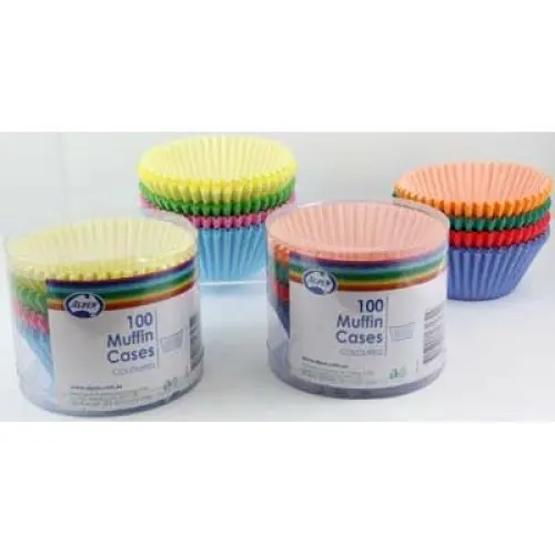 [107172] MUFFIN CASES 100 COLOURED