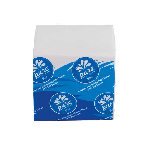 [PWILB-F] Pure Washroom Blue Range Premium 2 Ply Interleaved Toilet Tissue