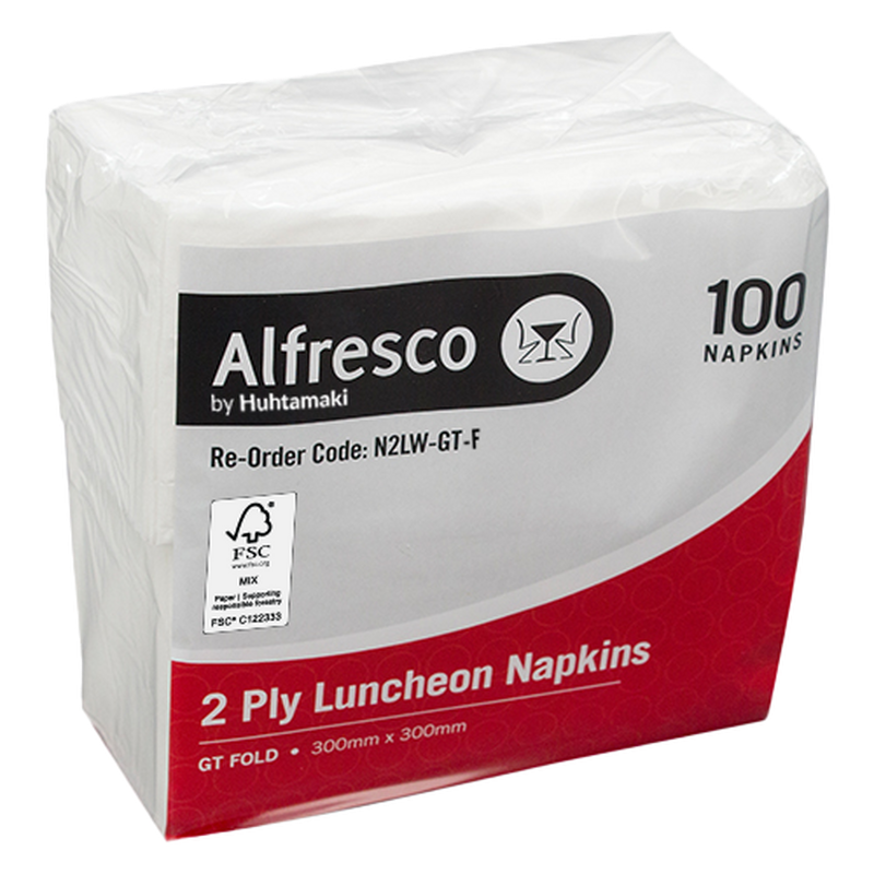 [N2LW-GT-F] FSC 2 Ply White Luncheon Napkin GT Fold