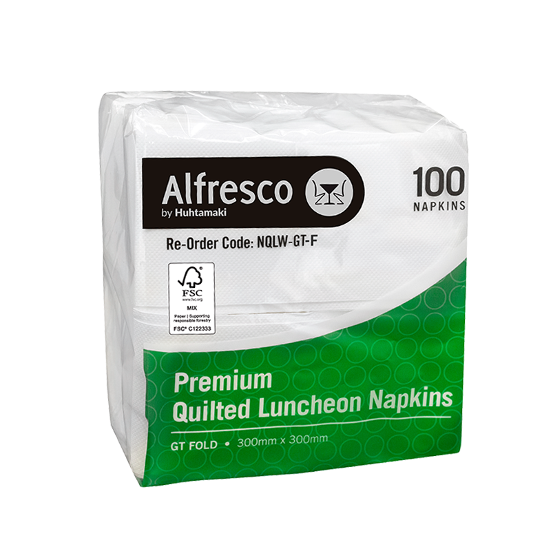 [NQLW-GT-F] Premium Quilted Alfresco Napkins - White, GT Lunch