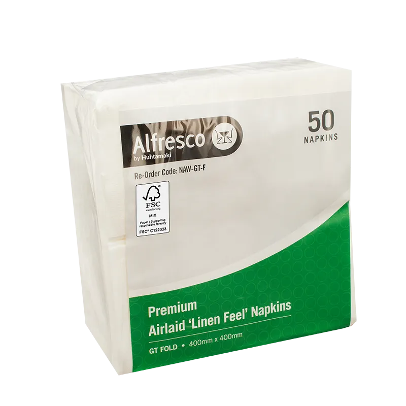Airlaid Alfresco Linen Feel Alfresco Napkins - White, GT Dinner