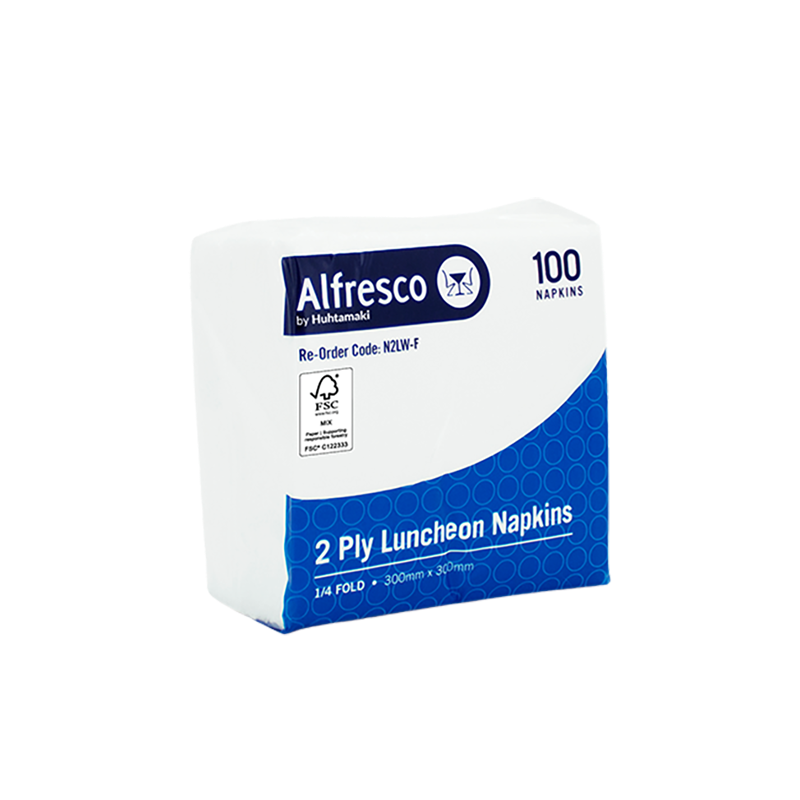 [N2LW-F] FSC 2 Ply White Luncheon 1/4 Fold