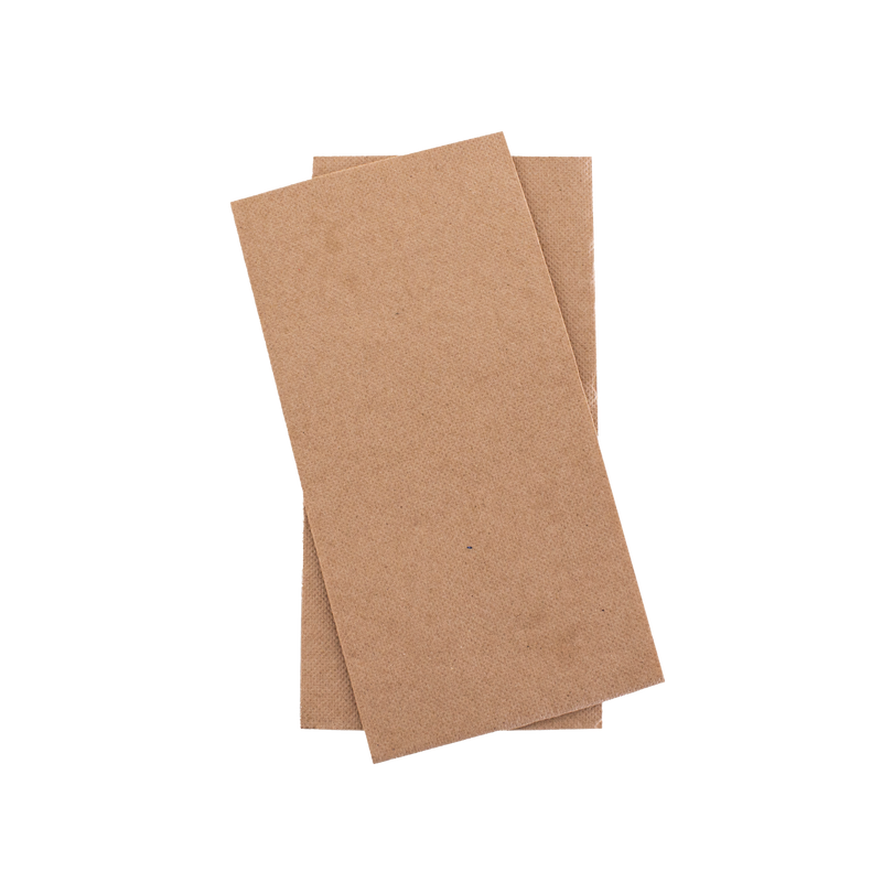 [NQDBRN-GT-F] FSC Mix Credit Napkin 2 Ply Quilted Brown Dinner GT Fold