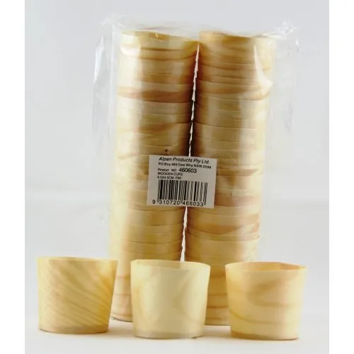 [460603] Wooden Cups 4.5x4.5cm Pack 50