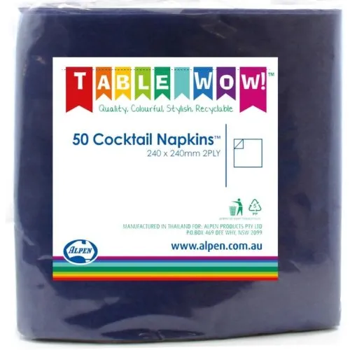 Dark Blue Cocktail Napkin 25x25cm 2ply P50