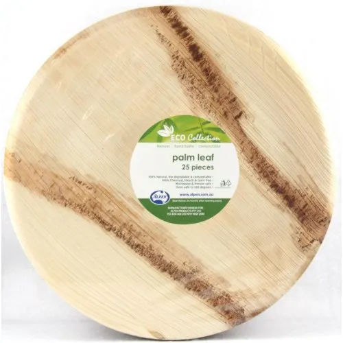 PALMLEAF ROUND PLATE 10"PK25x4