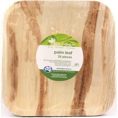 [461129] PALMLEAF SQUARE PLATE 8"PK25x4