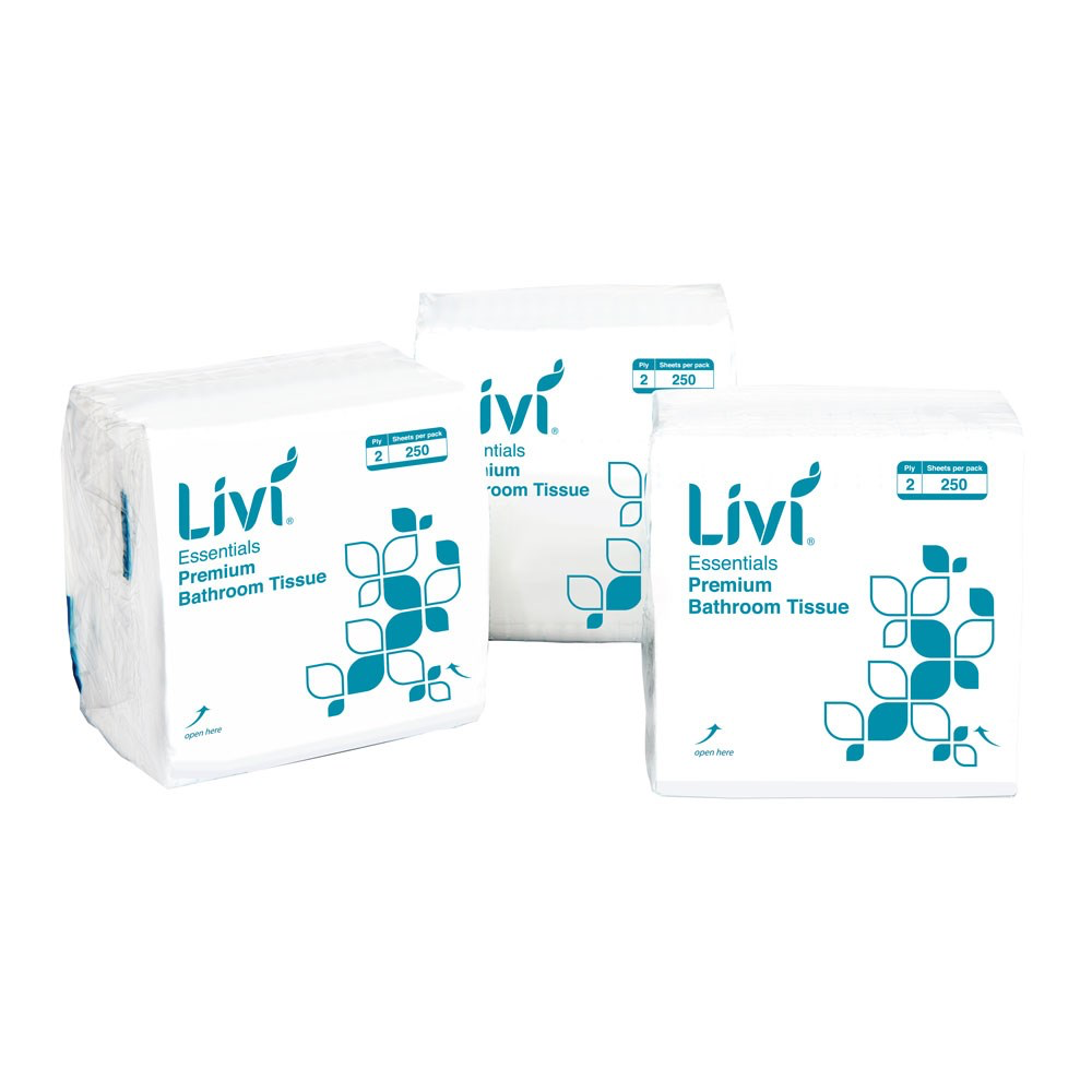 [LIV1006] Toilet Tissue Essentials 2 Ply Interleaved 250 Sheets White