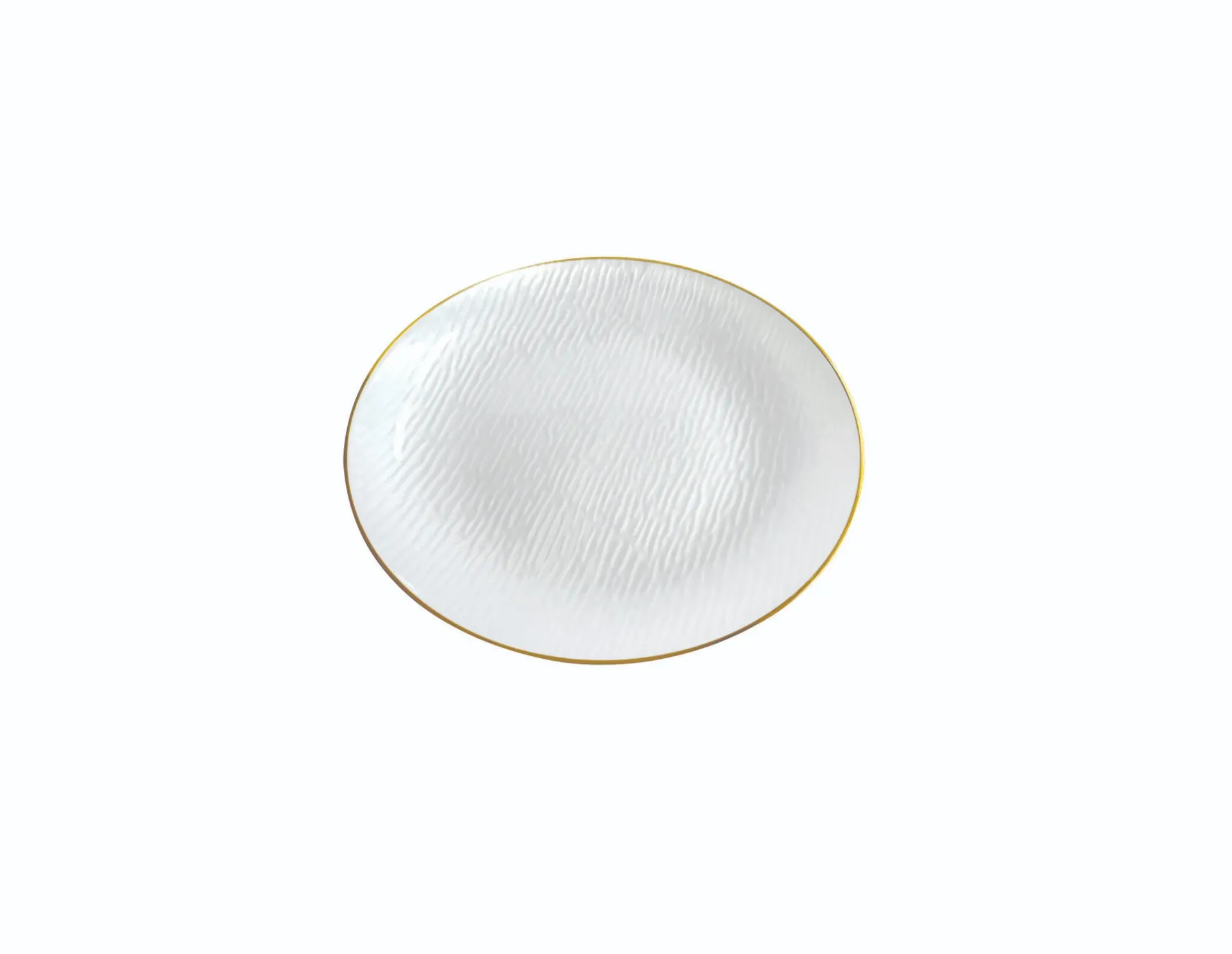 180mm Heavy Duty White Plate With Gold Rim Pk10
