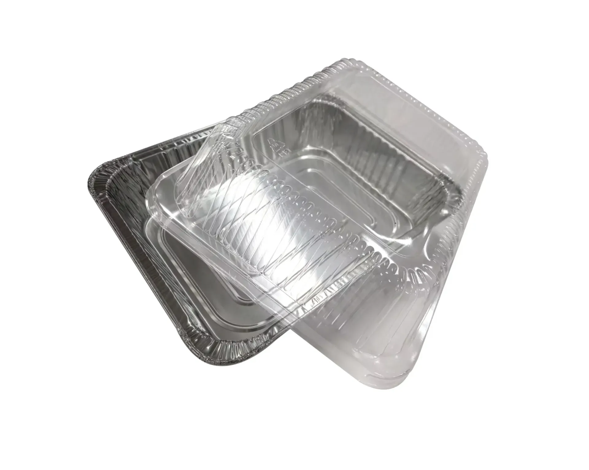 [AF020] 360mm x 290mm x 78mm Rectangular Foil Tray with Plastic Lid Pk3