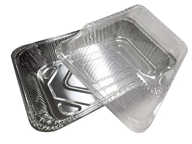 335mm x 245mm x 60mm Rectangular Foil Tray with Plastic Lid Pk3