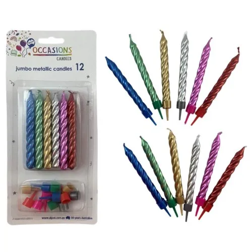 CANDLE JUMBO METALIC 12 W/HOLD