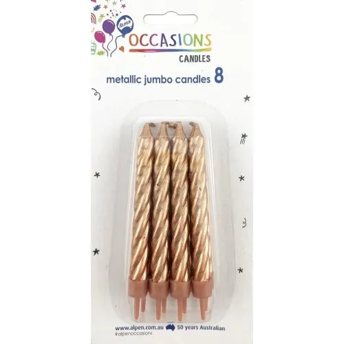 [431159] CANDLE JUMBO MET.ROSEGOLD 8W/HOLD