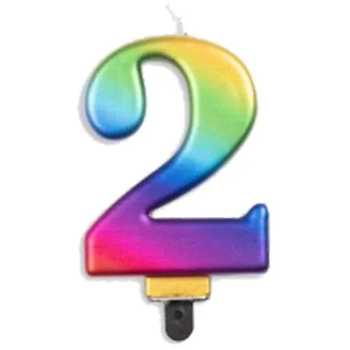 [431232] CANDLE NUMERAL JUMBO RAINBOW #2