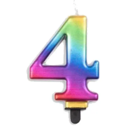 [431234] CANDLE NUMERAL JUMBO RAINBOW #4