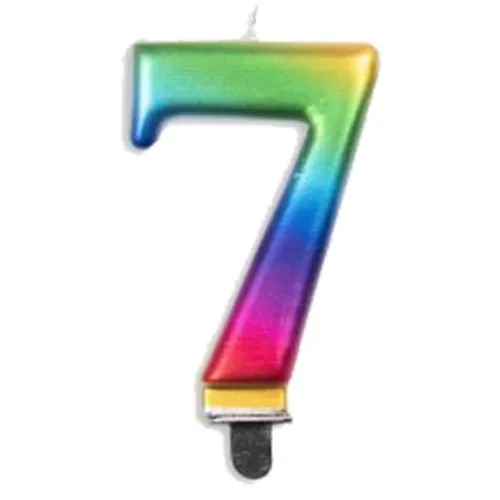 [431237] CANDLE NUMERAL JUMBO RAINBOW #7