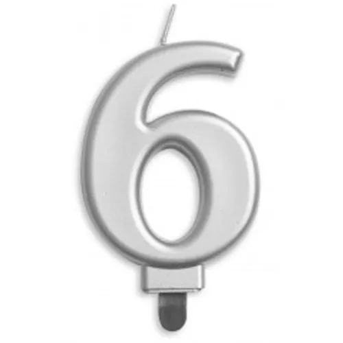 [431256] CANDLE NUMERAL JUMBO SILVER #6