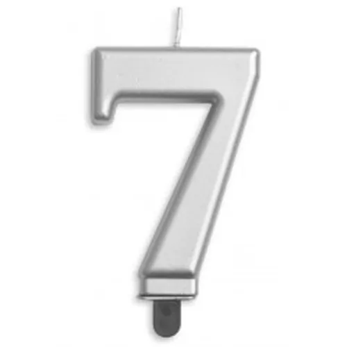 CANDLE NUMERAL JUMBO SILVER #7