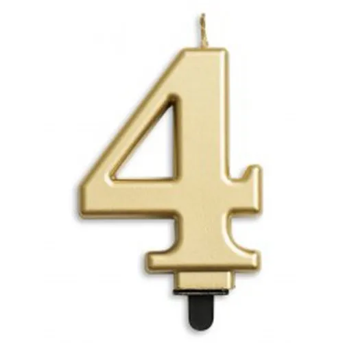 [431264] CANDLE NUMERAL JUMBO GOLD #4