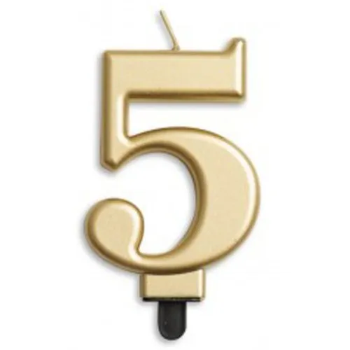 [431265] CANDLE NUMERAL JUMBO GOLD #5
