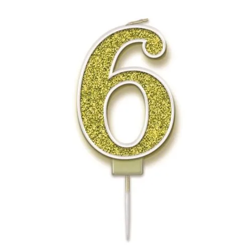 CANDLE SPARK.FIZZ #6 GOLD P1